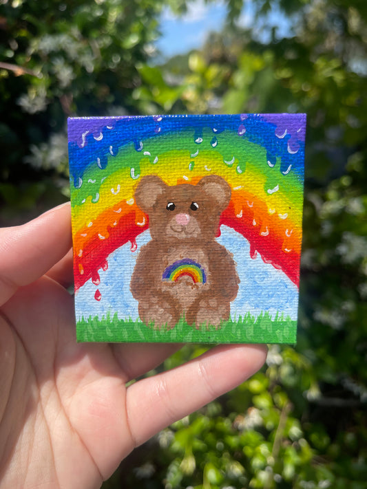 Mini rainbow bear painting