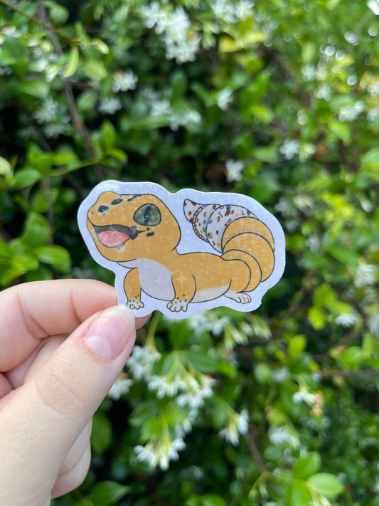 Tangerine leopard gecko sticker