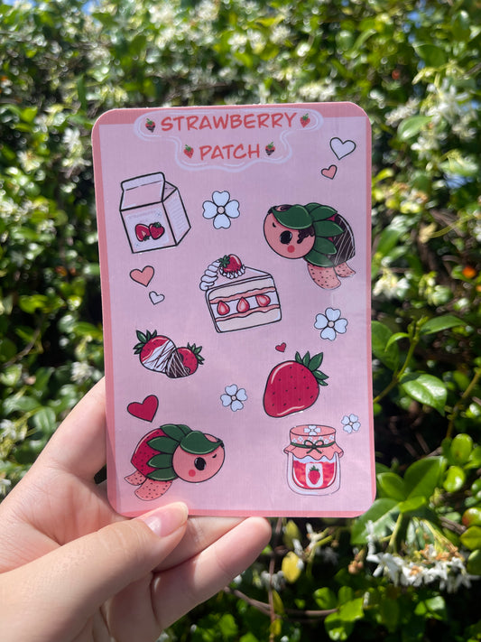 Strawberry patch sticker sheet