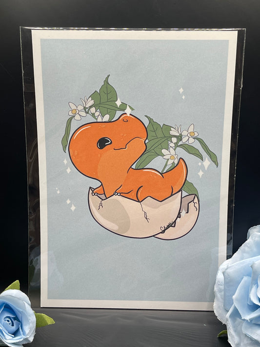 Orange Dino print 🦖