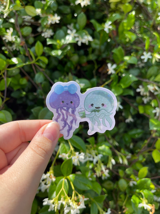 Holographic jellyfish sticker