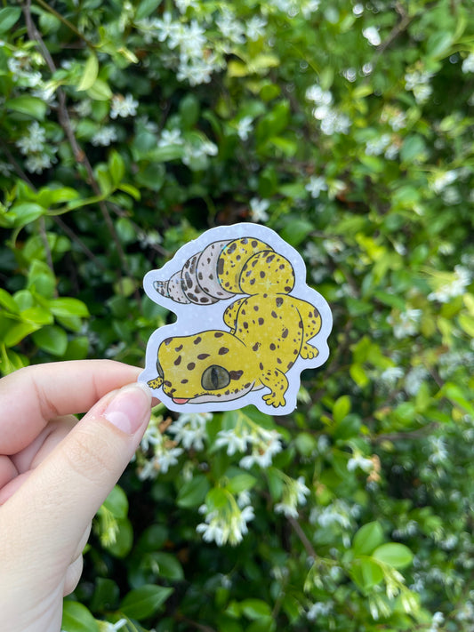 Yellow leopard gecko sticker