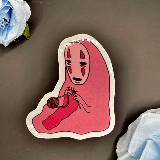 Pink no face sticker