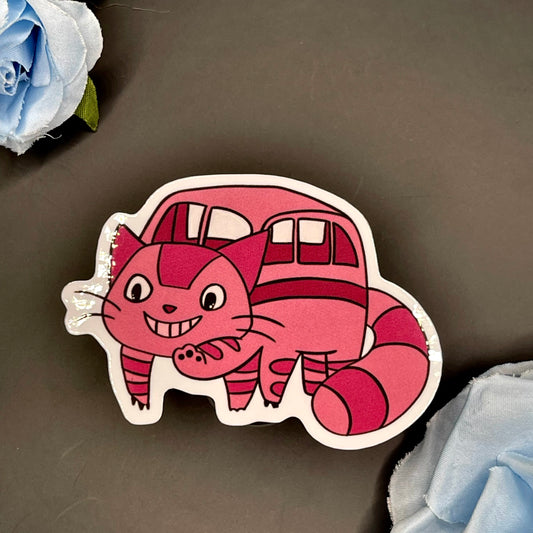 Pink cat sticker