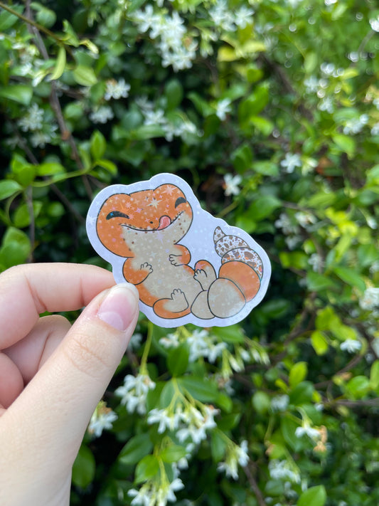 Orange leopard gecko sticker