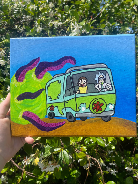 Rick and Morty x Scooby-Doo inspired painting